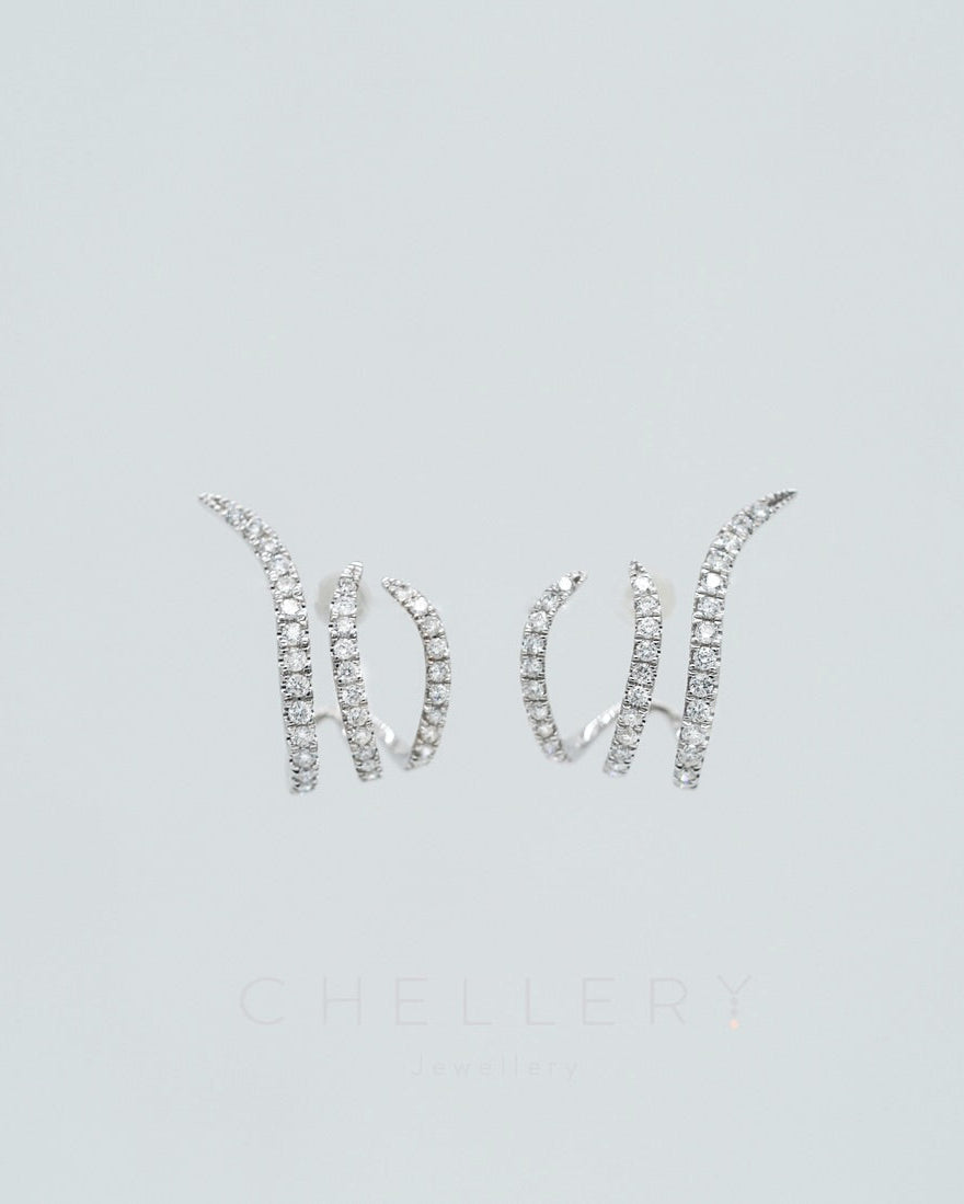 Curve Diamond Hoop Earrings