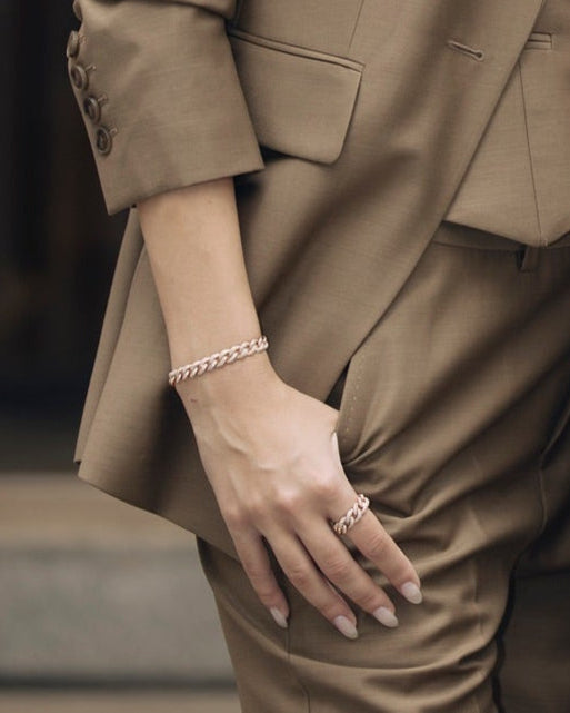 Chain Link Diamond Drawstring Bracelet