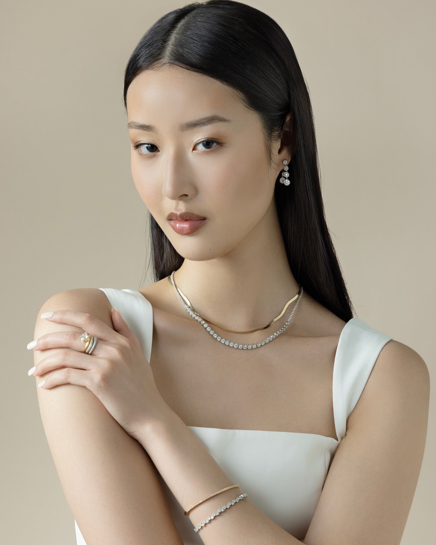 Pear Shaped 3-edge Curve Diamond Ring