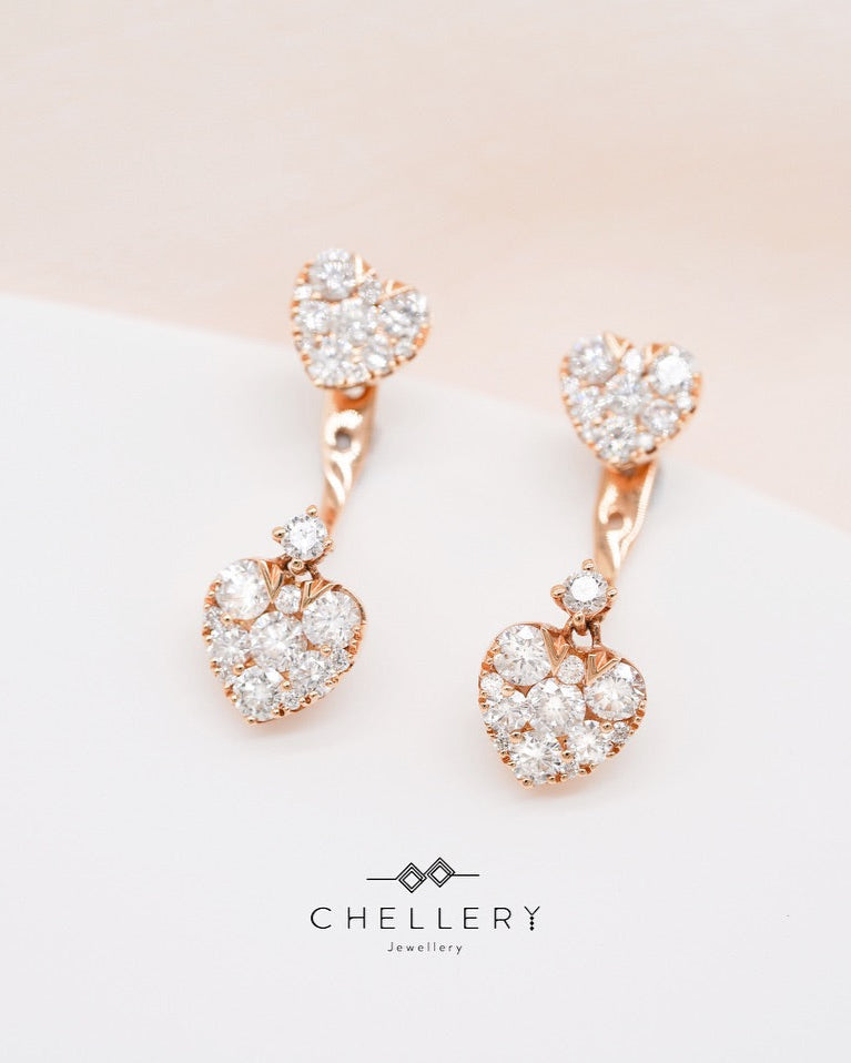 Heart-Shaped 2Ways Earrings