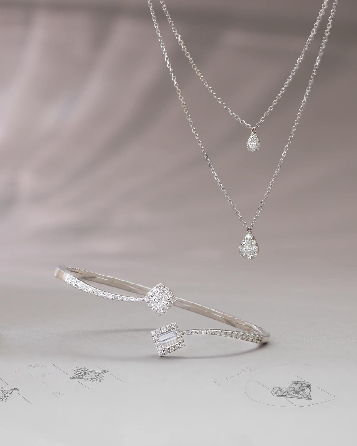 Diamond on Diamond Open Bangle