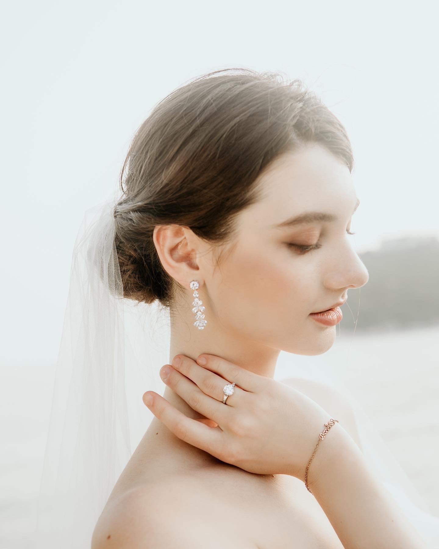 Round and Pear-shaped Diamond Floral Earrings