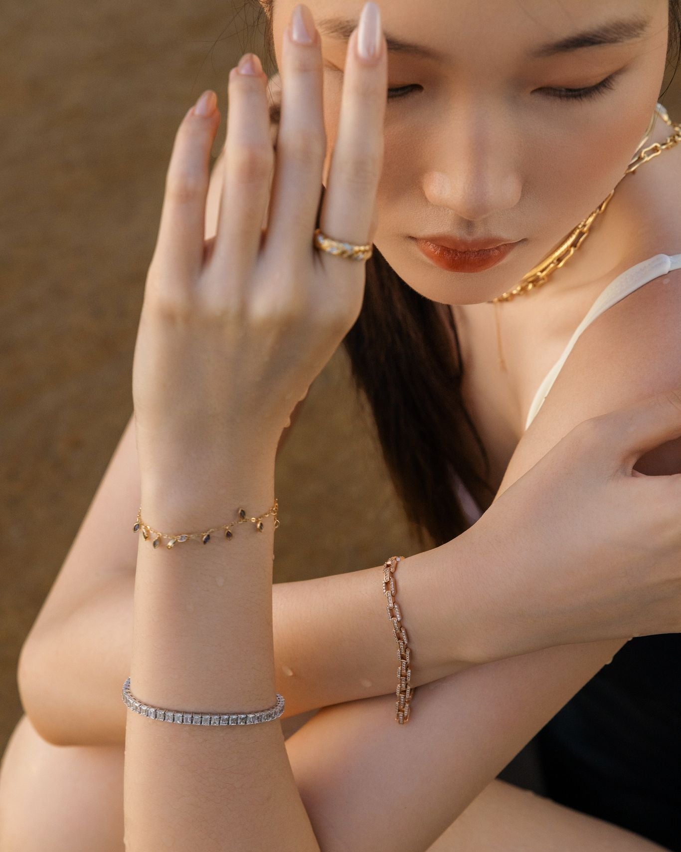 Blue Sapphire Leafs Bracelet