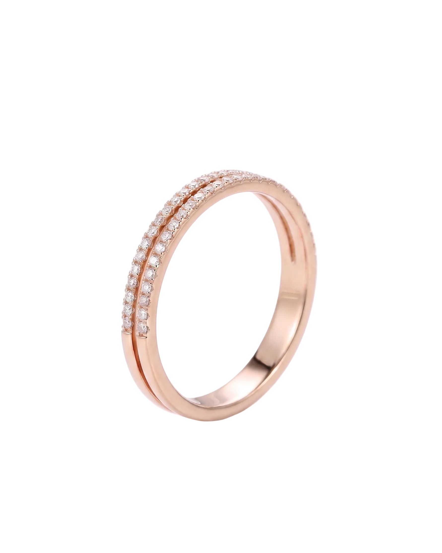 Double Row Diamond Half-Eternity Ring
