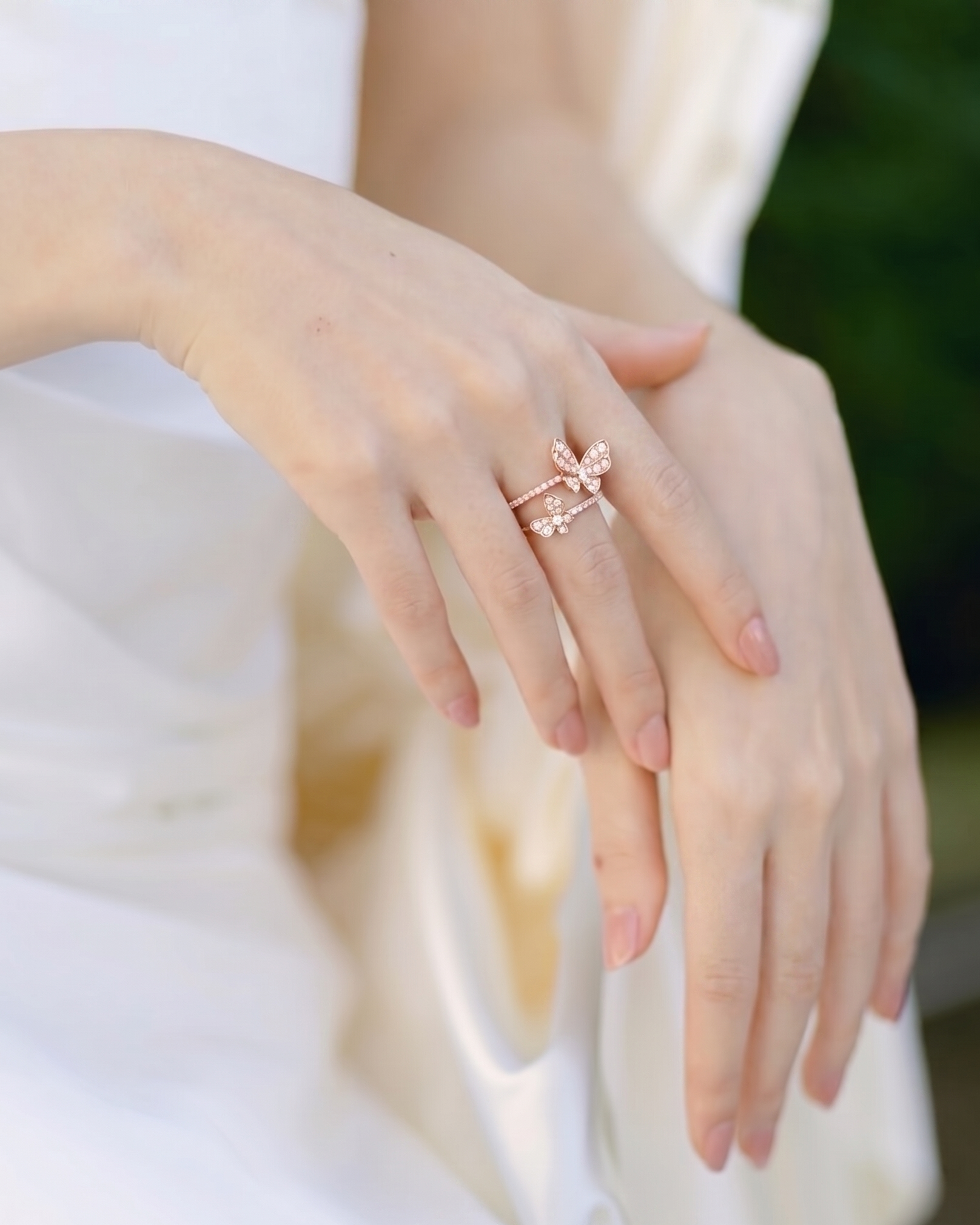 3D Butterfly Diamond Ring
