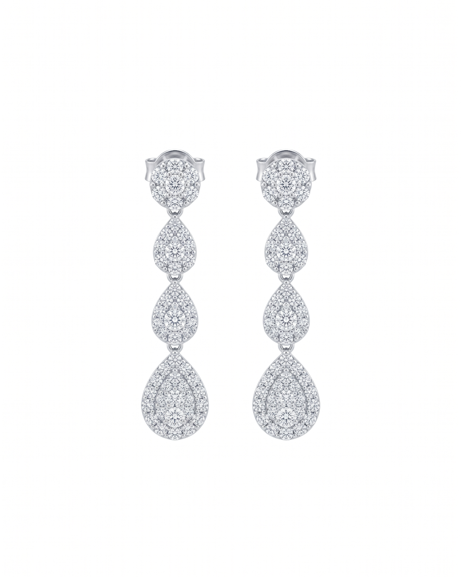 Halo Pear Shaped Drop Earrings