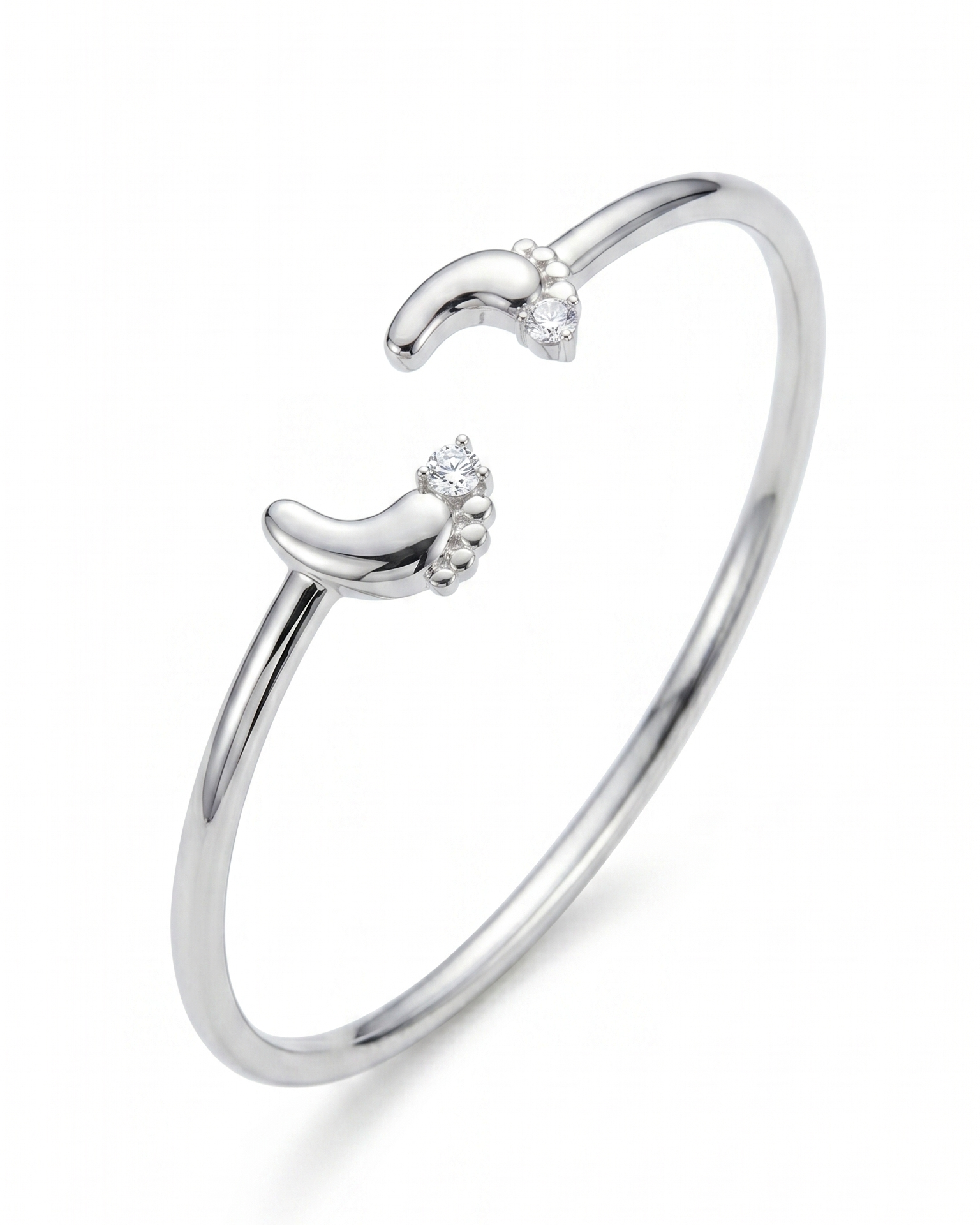 Little Footprint Diamond Bangle