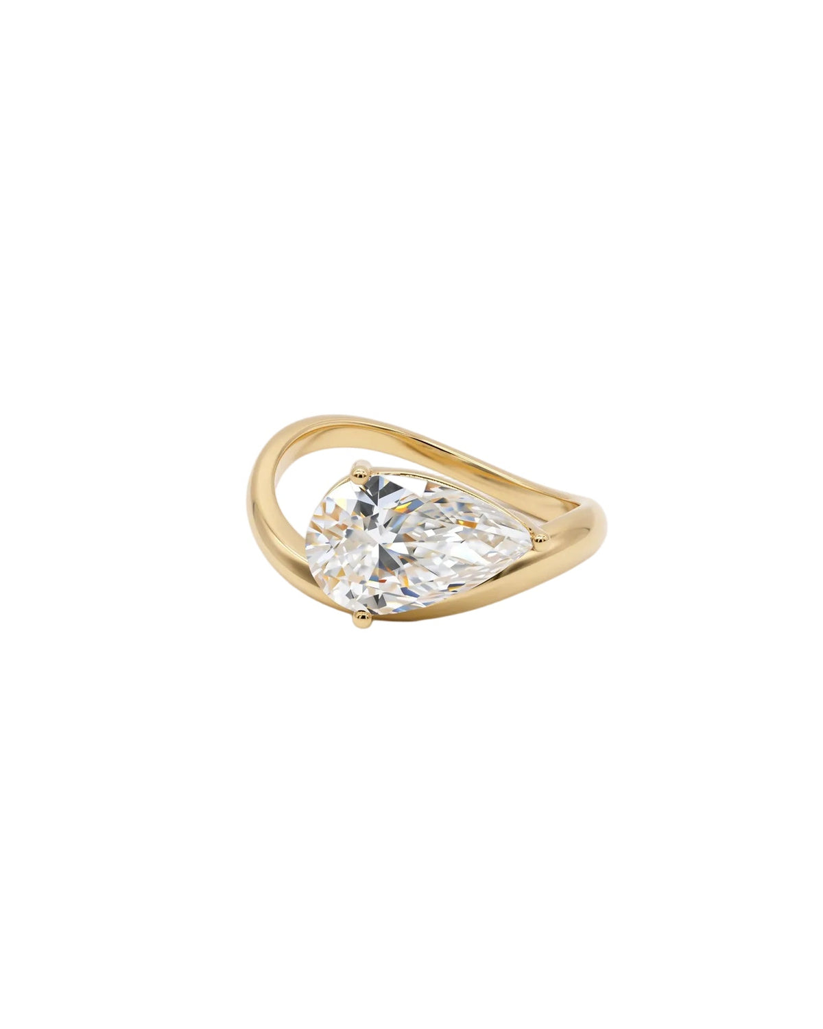 Pear-Shaped Diamond Curvy Bold Ring