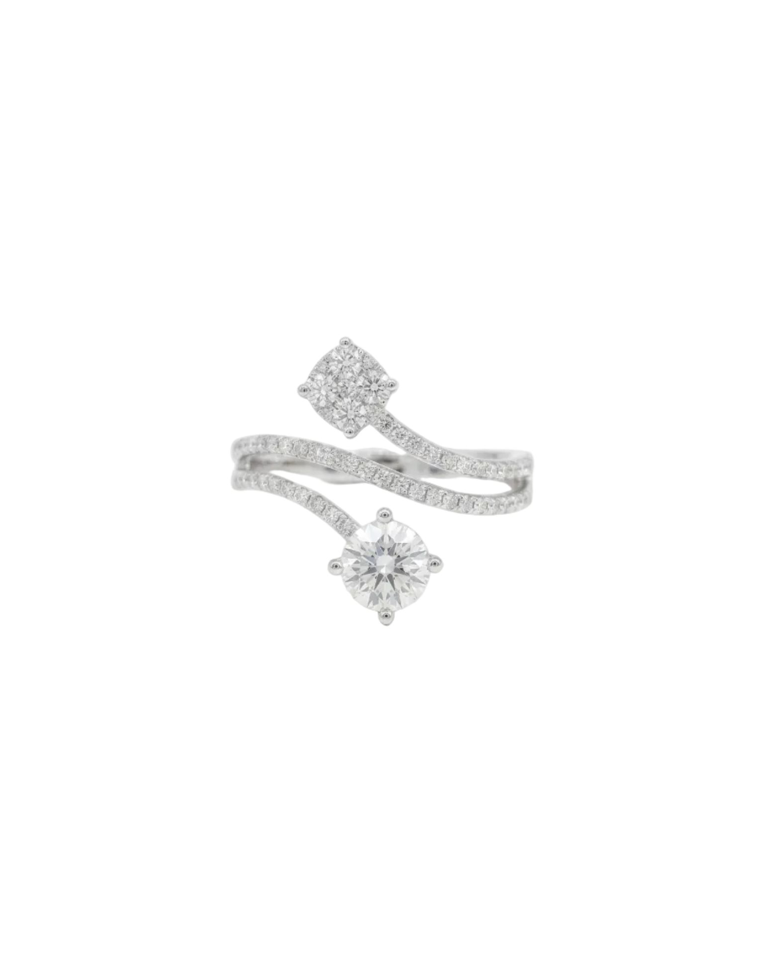 Elegant 3 Waves Diamond Ring