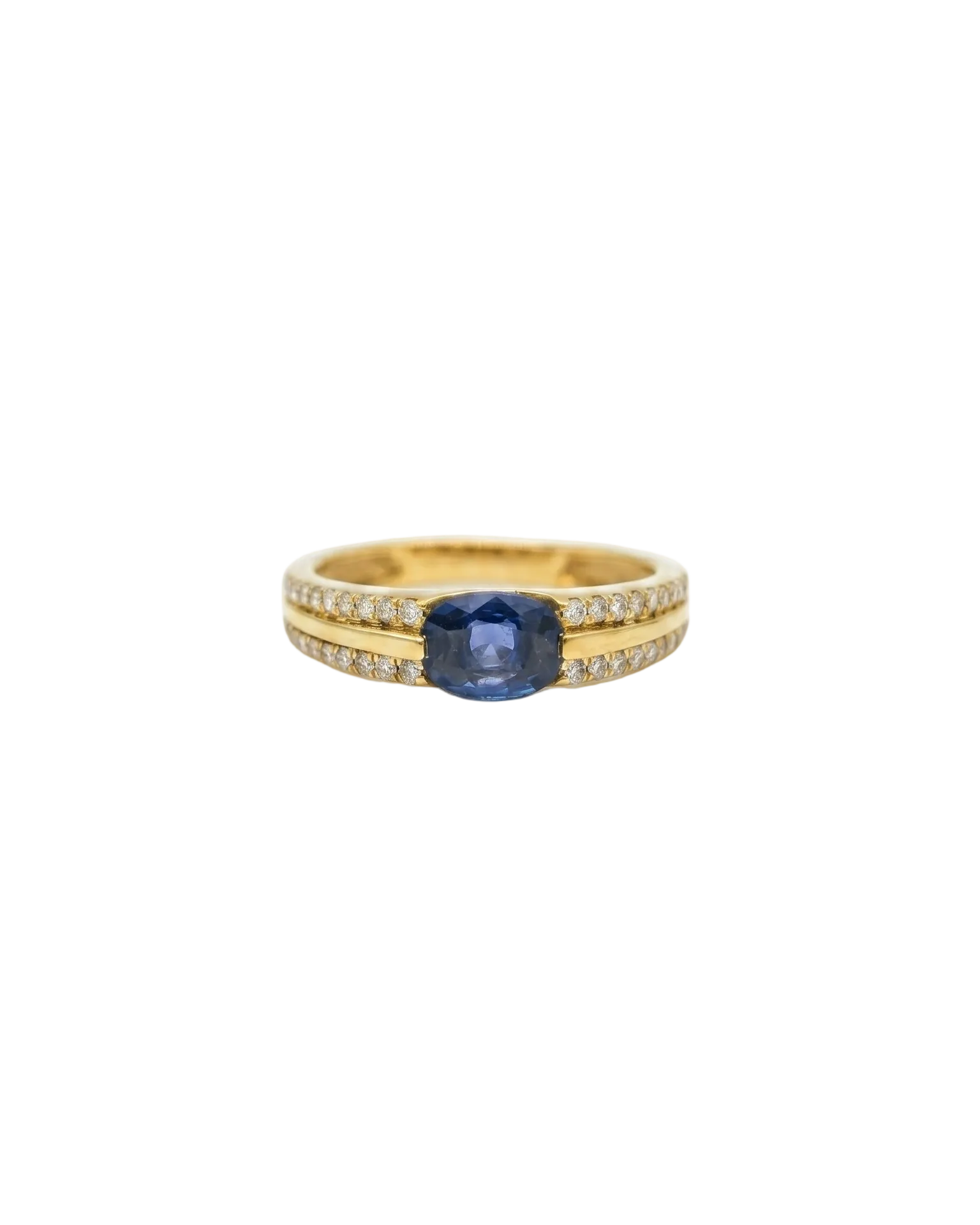 Vintage Blue Sapphire & Diamond Ring