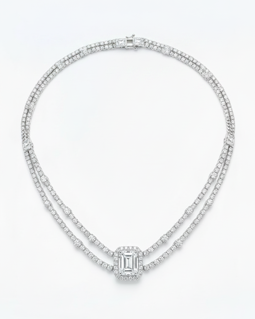 Illusion Emerald-cut Diamond Choker
