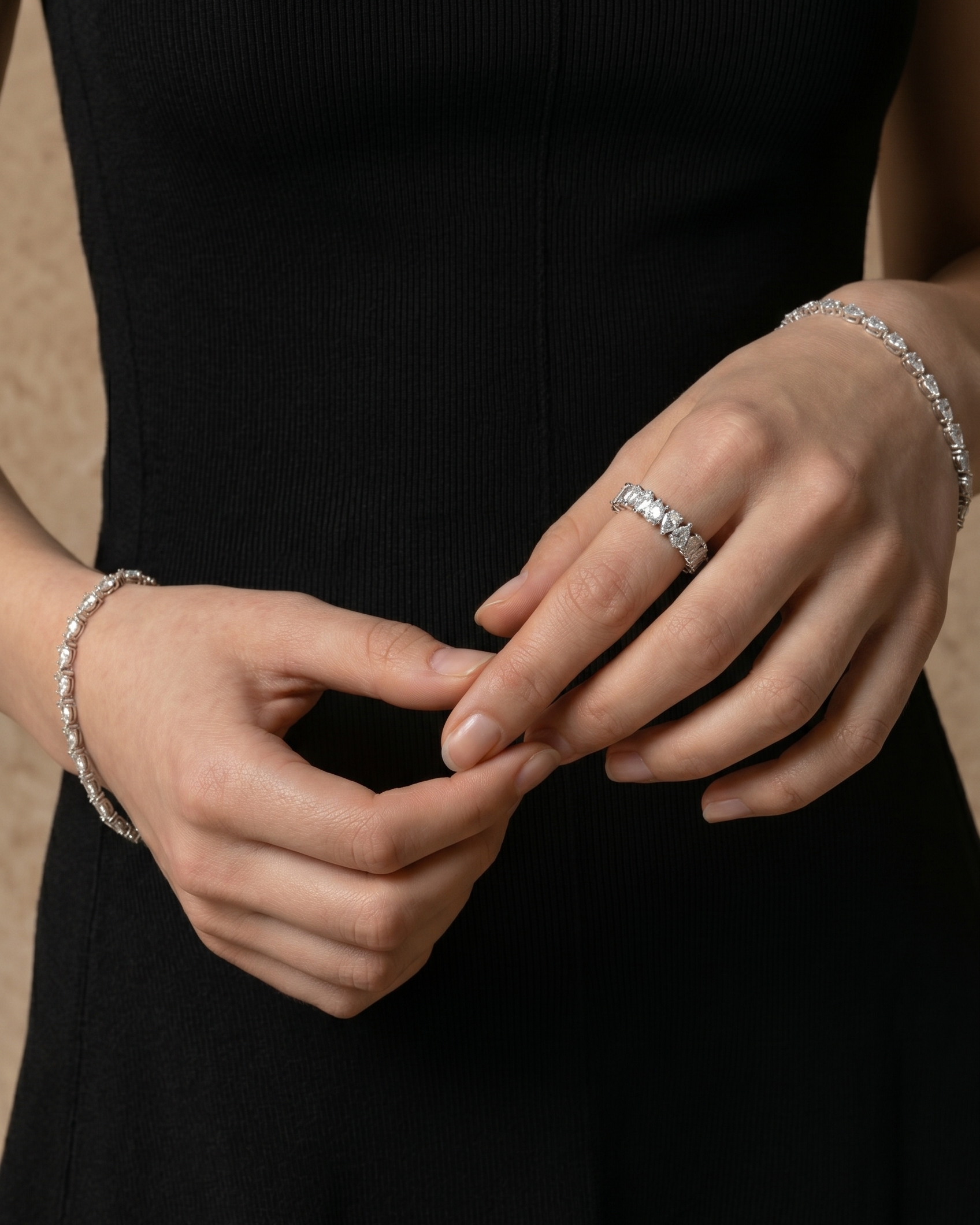 Staggered Pear-shaped Eternity Diamond Ring