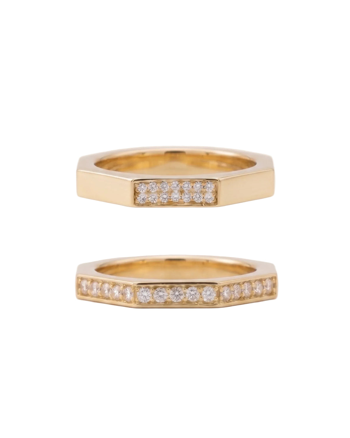 Octagonal Diamond Wedding Rings