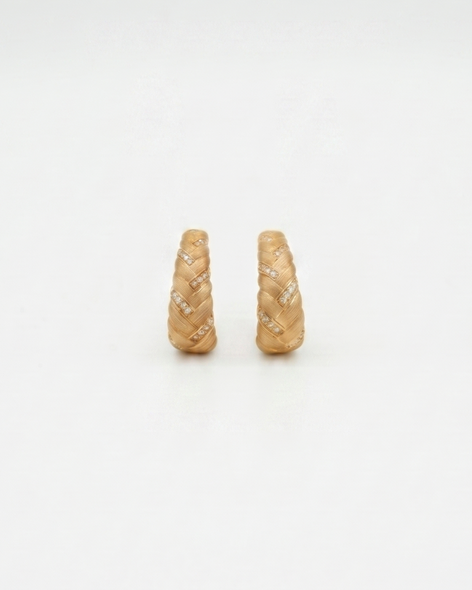 Brushed Style Vintage Diamond Earrings