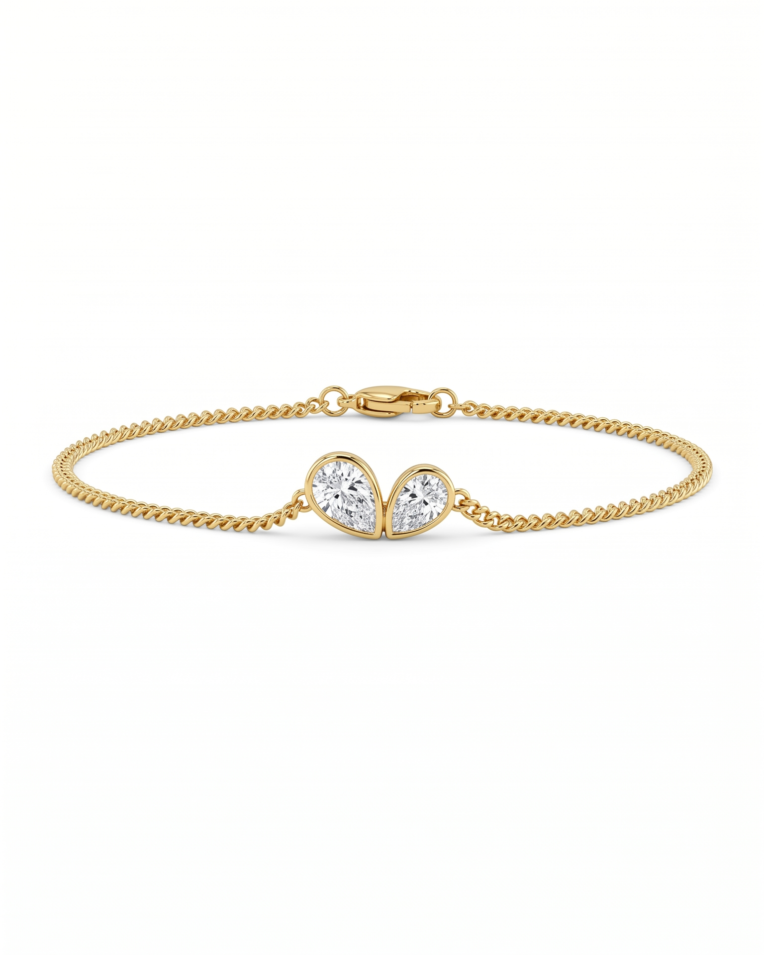 You and Me Pear Diamond Bracelet