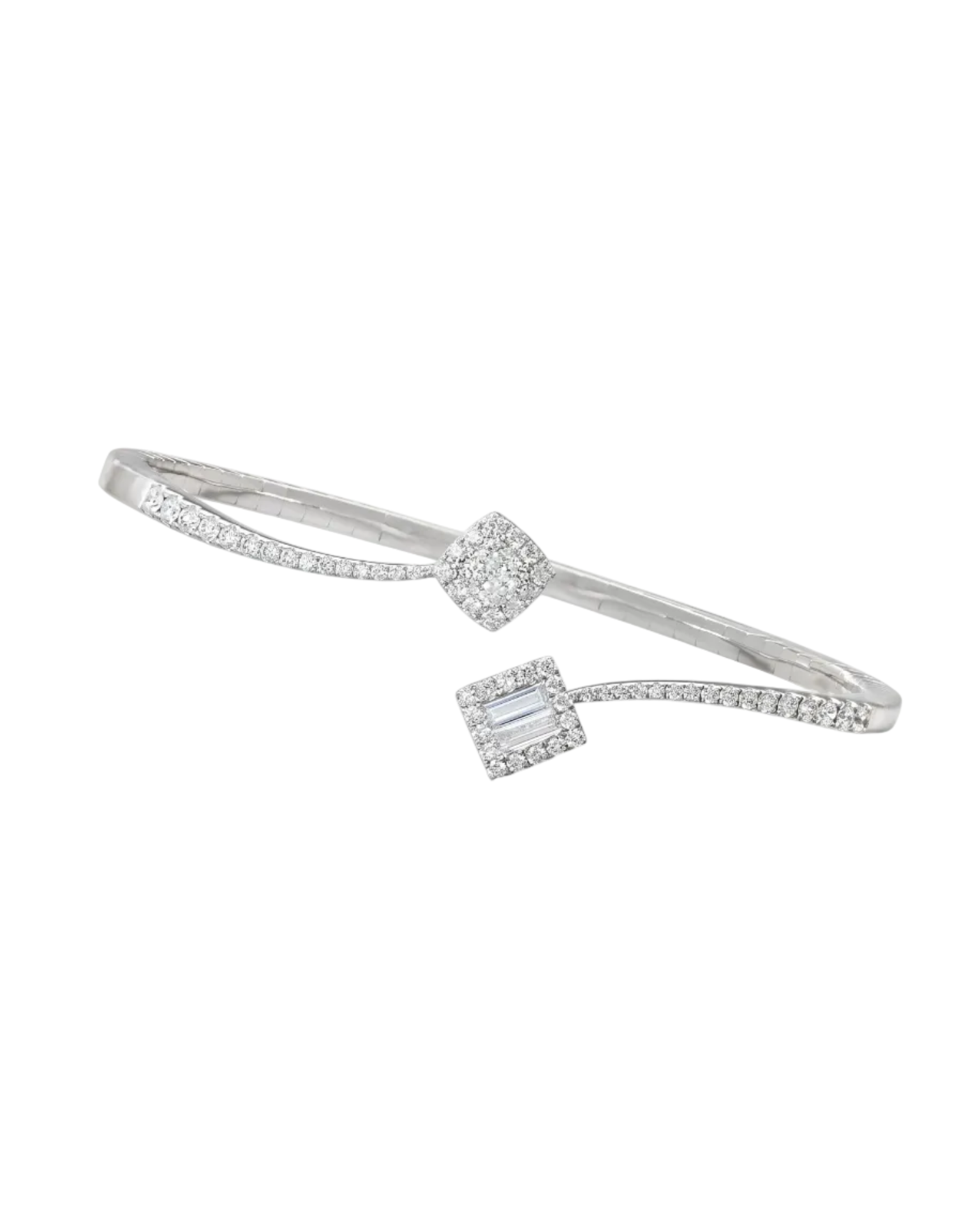Diamond on Diamond Open Bangle
