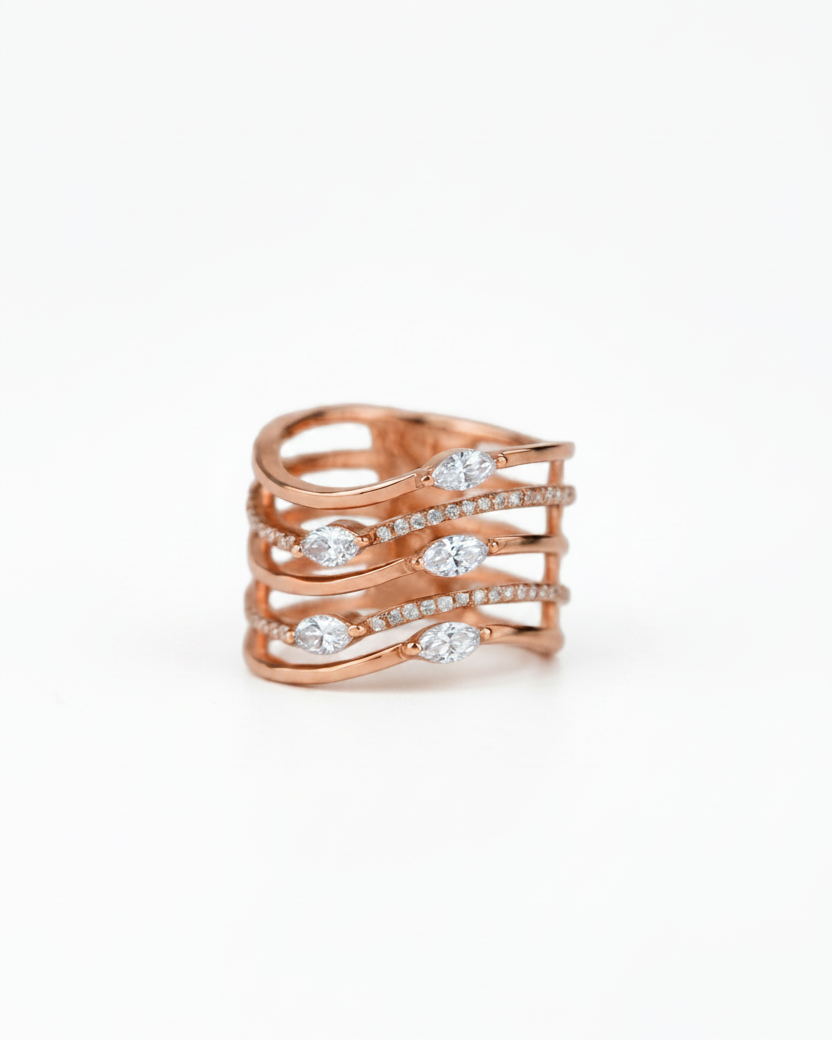 Marquise-shaped diamond Curvy Diamond Ring