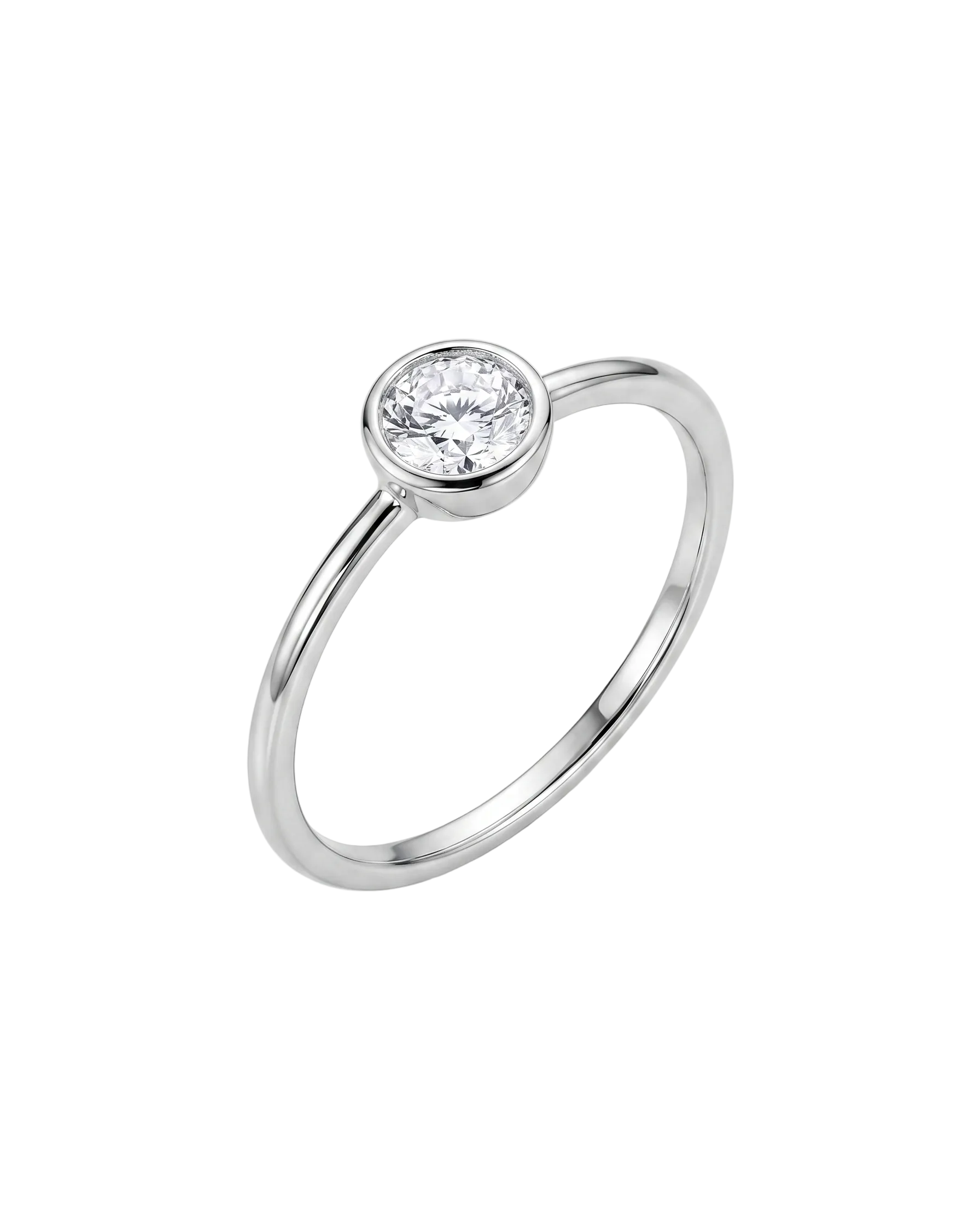Solitaire Bezel Round Diamond Ring