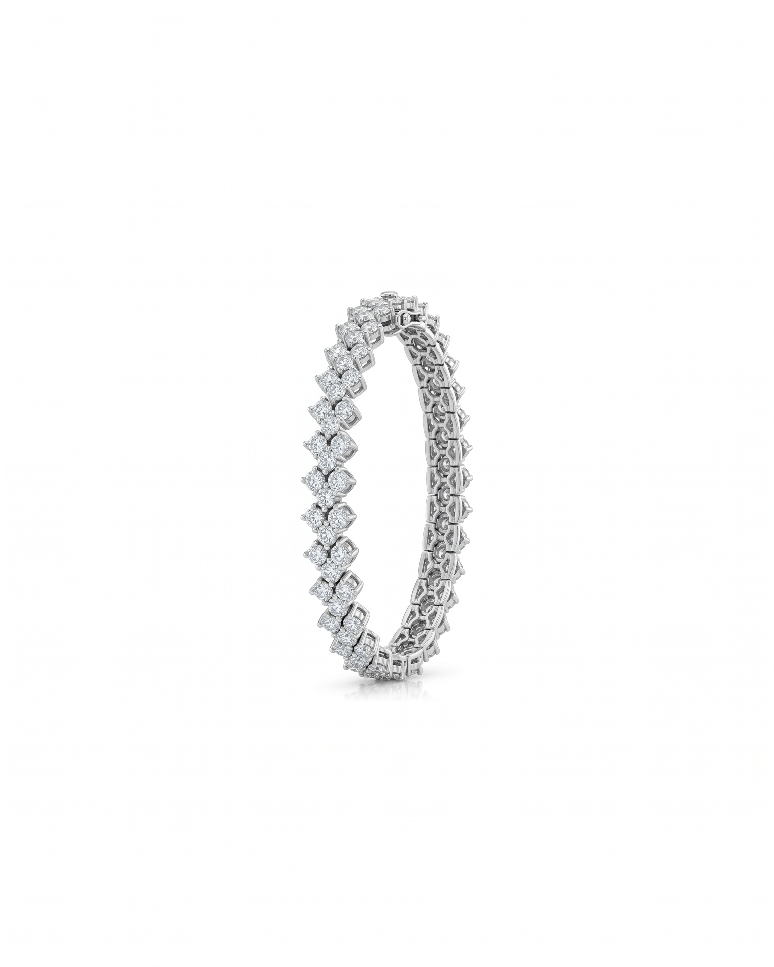 Heart-Shaped Tennis Diamond Bracelet