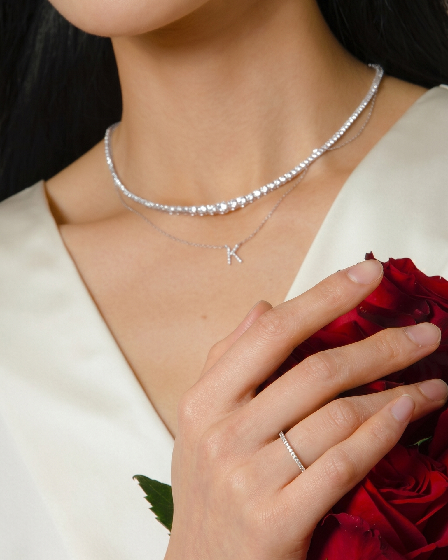 Half Circle Diamond Band Ring