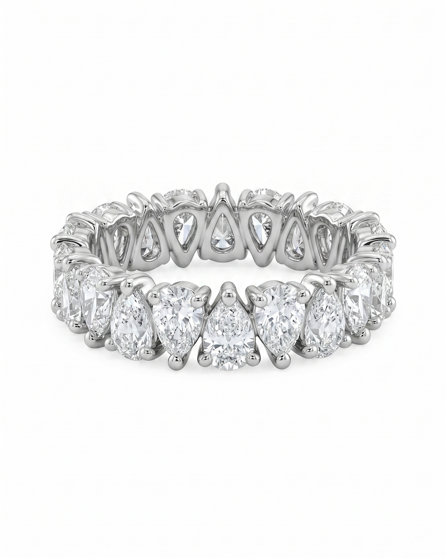 Staggered Pear-shaped Eternity Diamond Ring