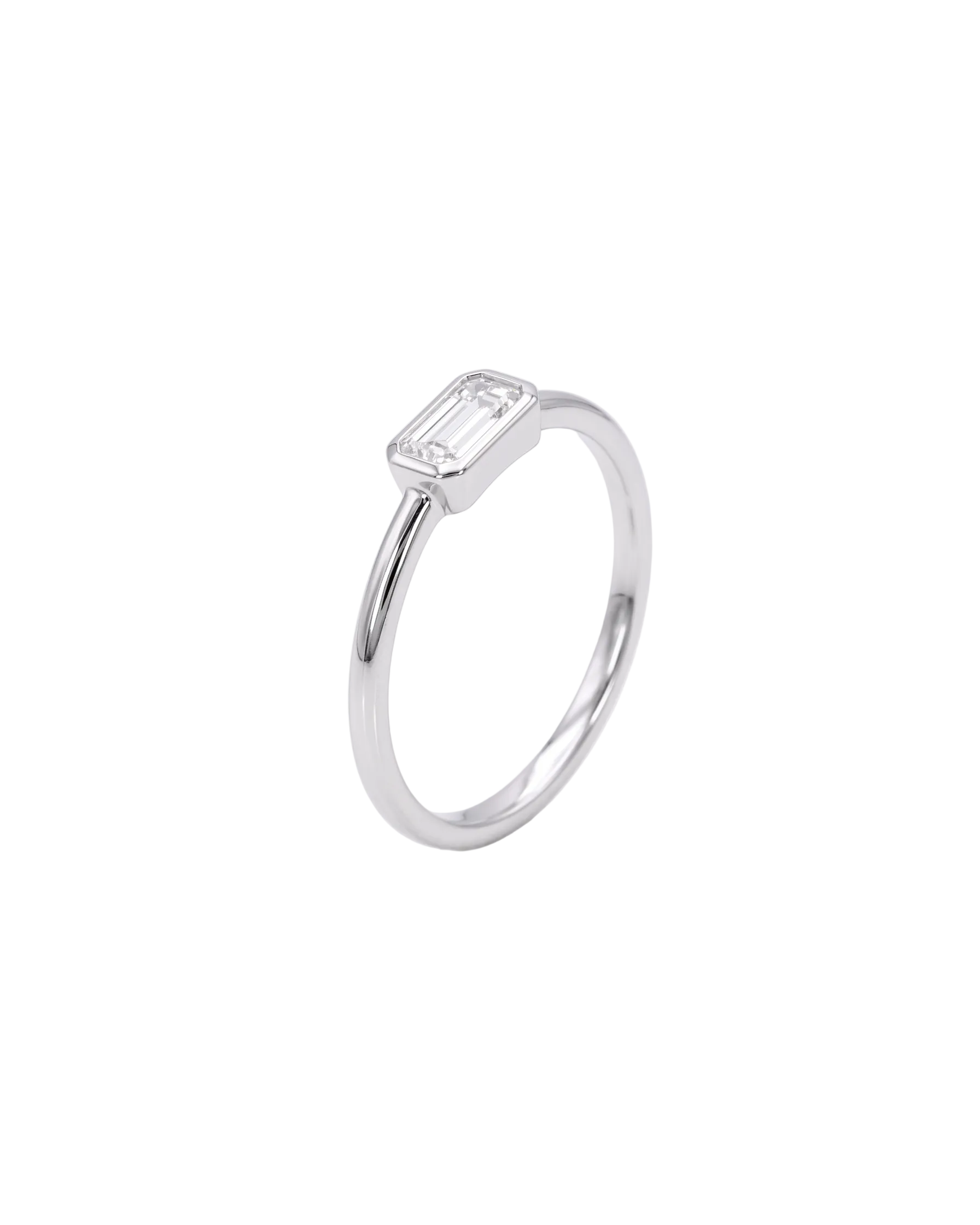 Emerald-cut Bezel Diamond Ring
