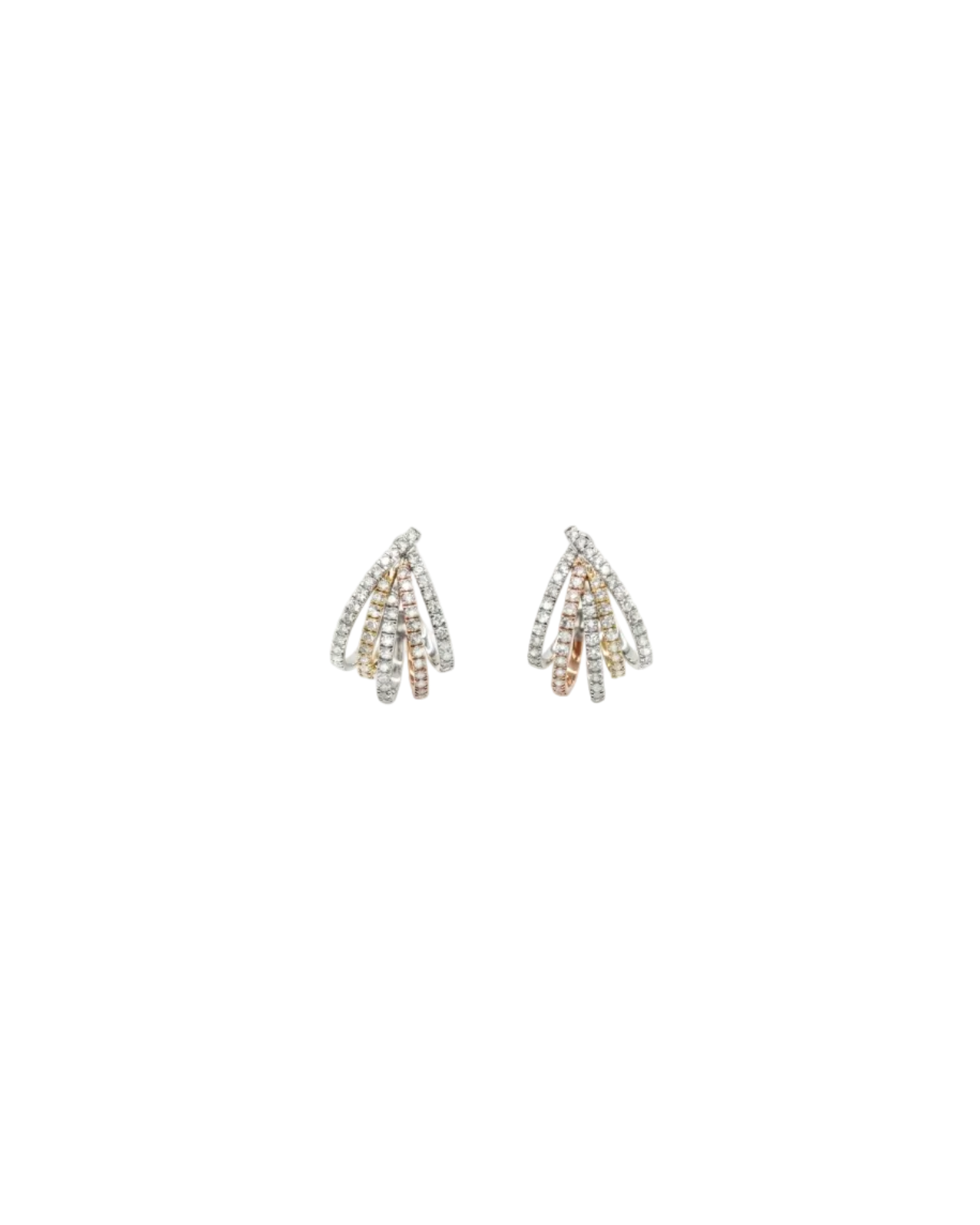 3 Color Diamond Hoop Earring