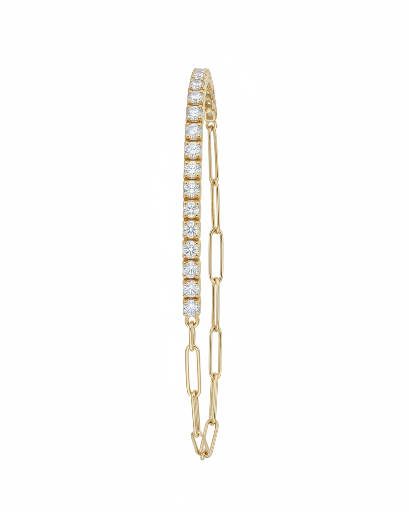 Thin Diamond Link Chain Bracelet