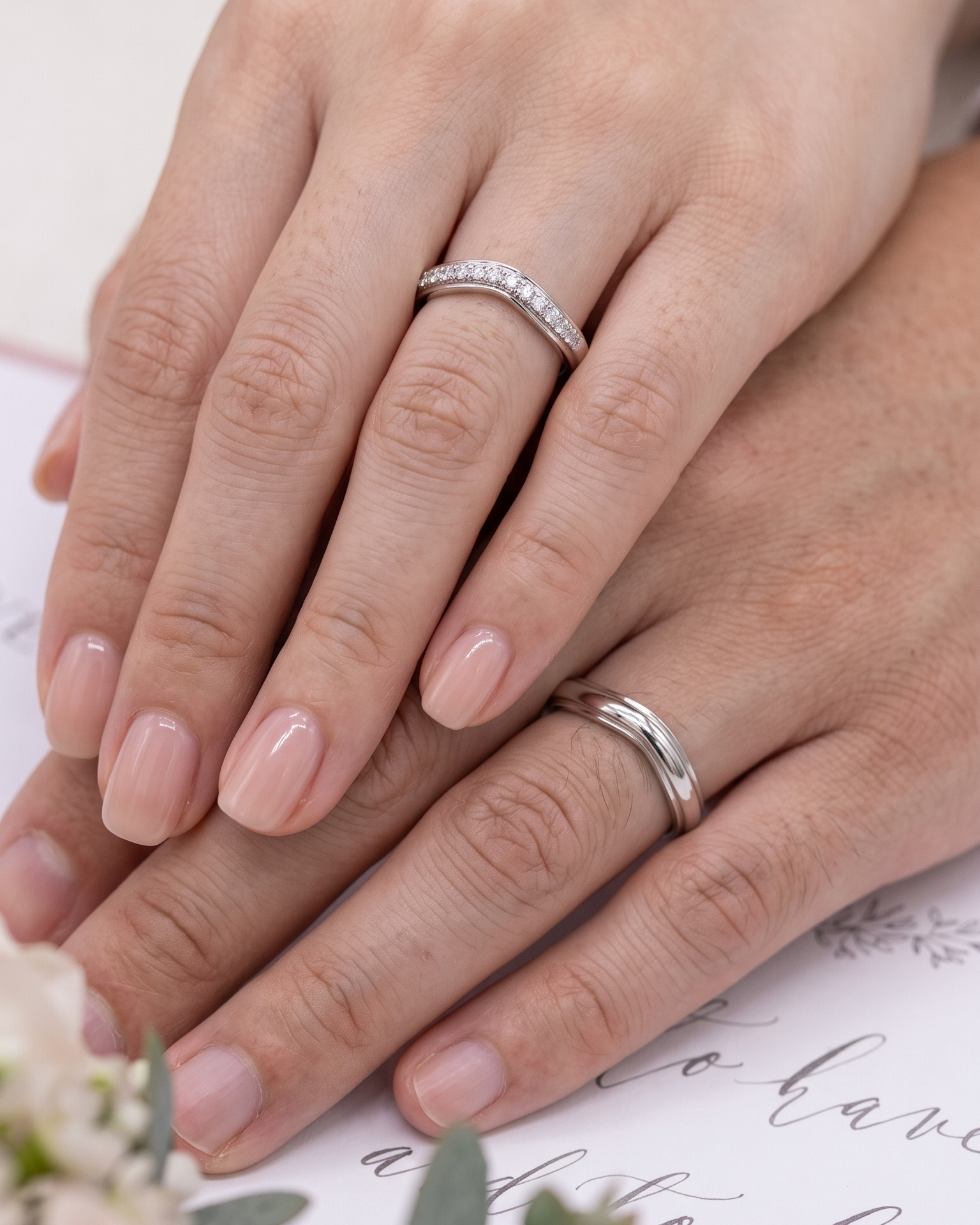 The Aria Wave Wedding Bands