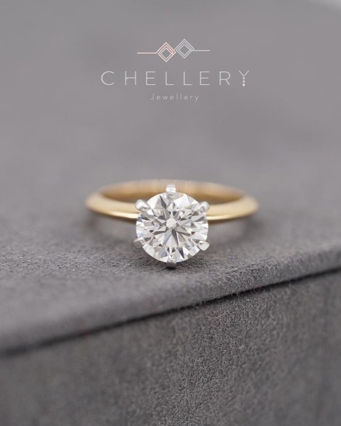 6 Prongs Dual Color Engagement Ring