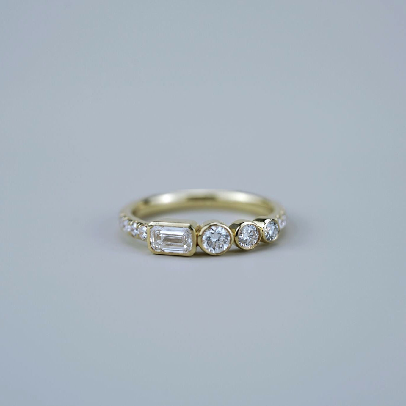 Mixed Shape Bezel Diamond Ring