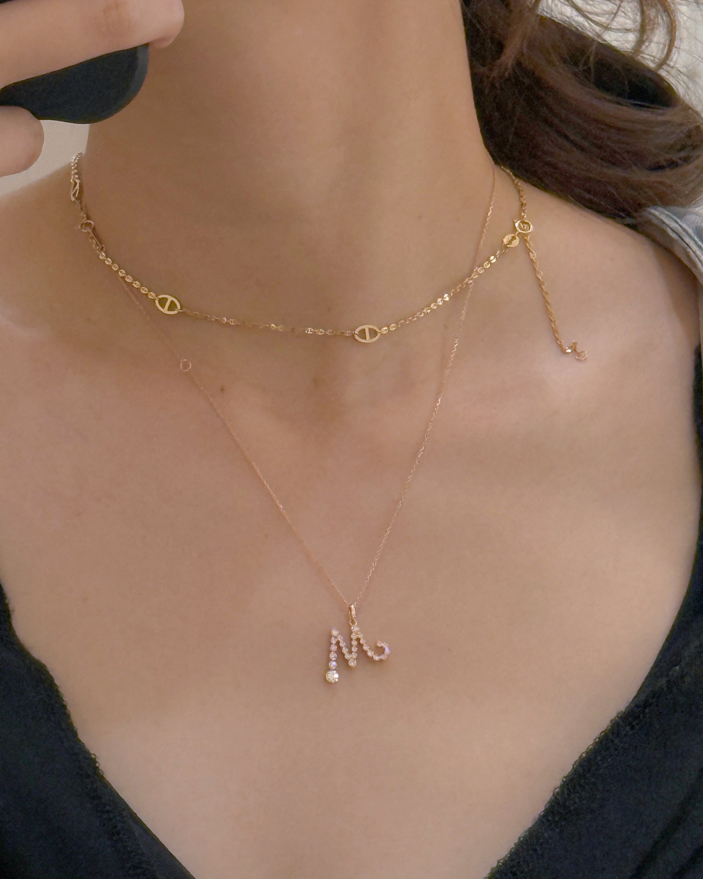 The Chellery Little Lightbulb Initial Diamond Necklace