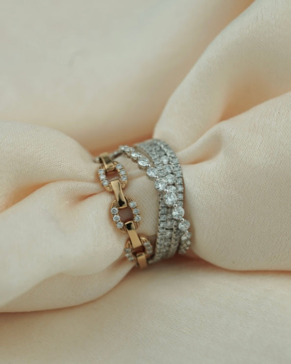 Diamond Cross Ring with Soft Chain