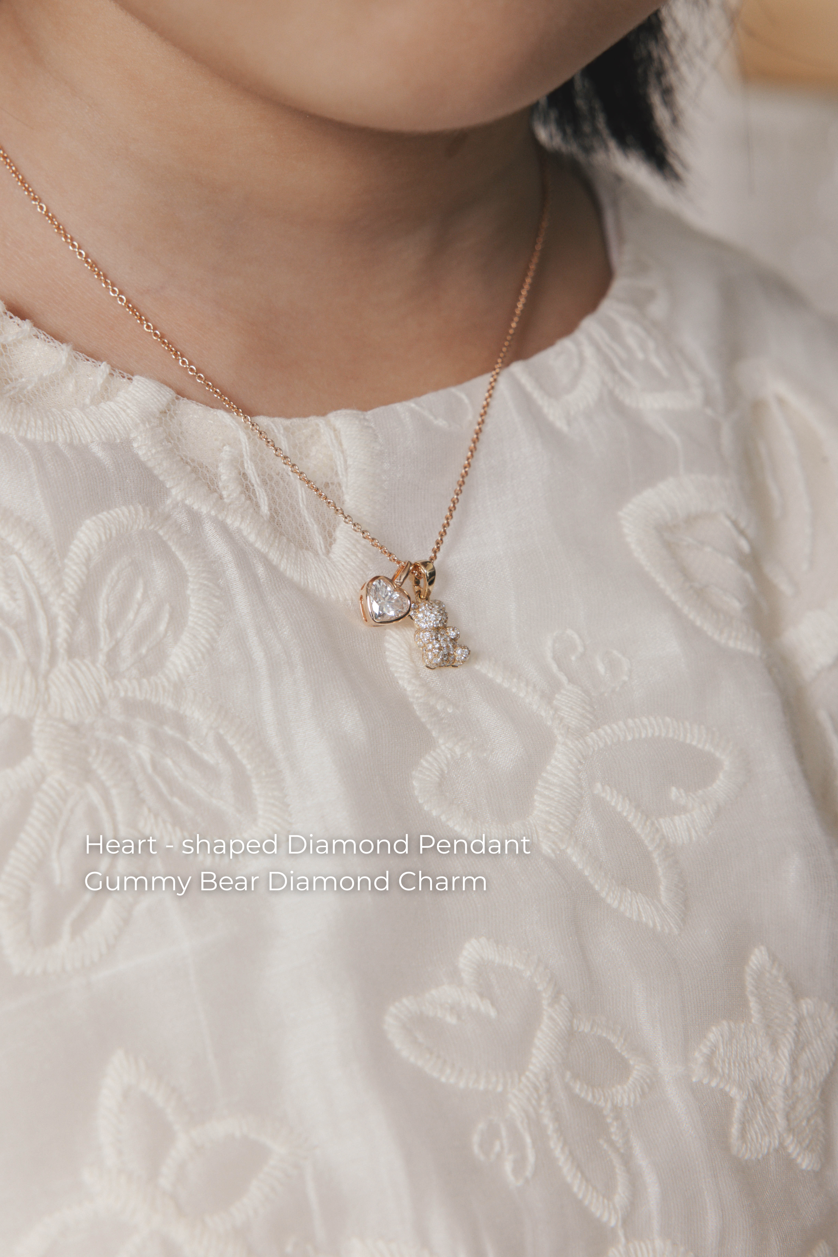 Bezel Heart Shaped Diamond Pendant