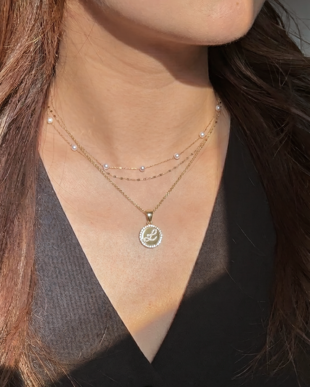 Initial Halo Necklace