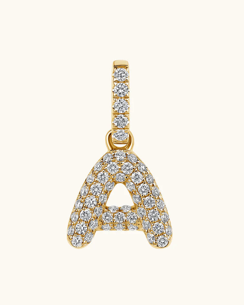 Bubble Initial Diamond Charm