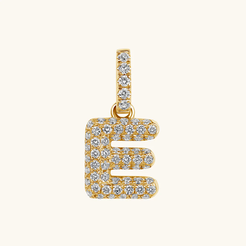 Bubble Initial Diamond Charm