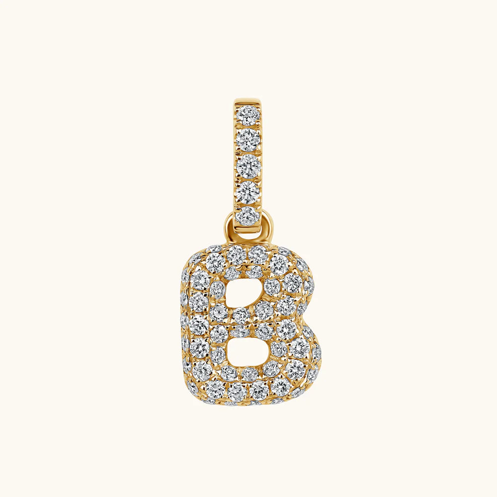 Bubble Initial Diamond Charm