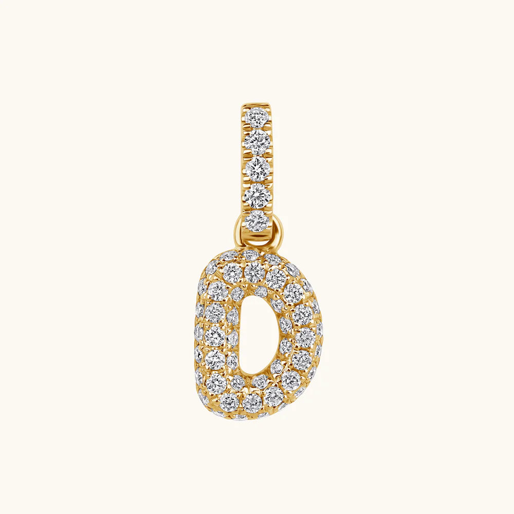 Bubble Initial Diamond Charm