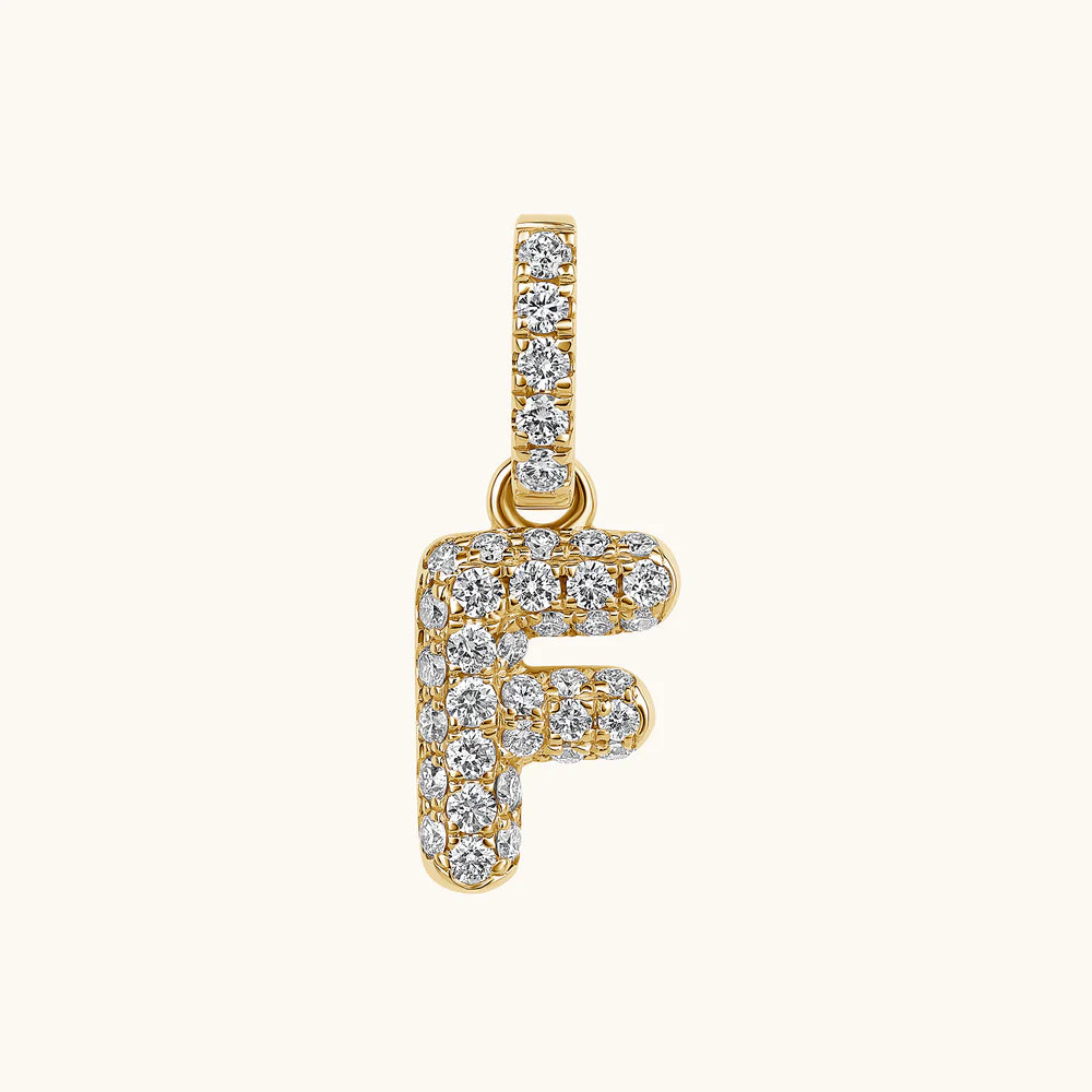 Bubble Initial Diamond Charm