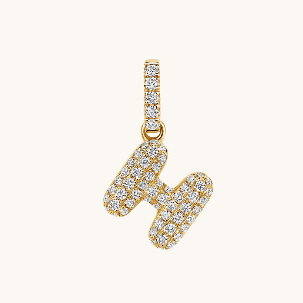 Bubble Initial Diamond Charm
