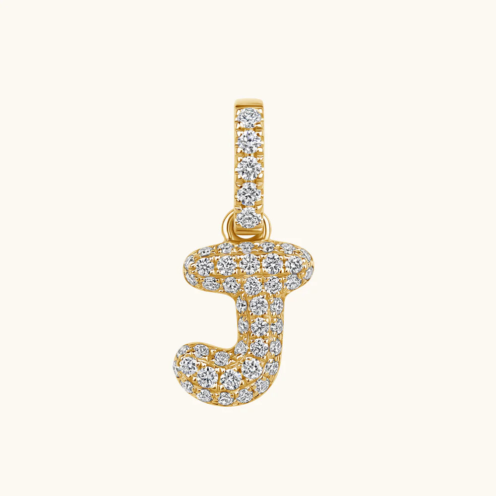 Bubble Initial Diamond Charm