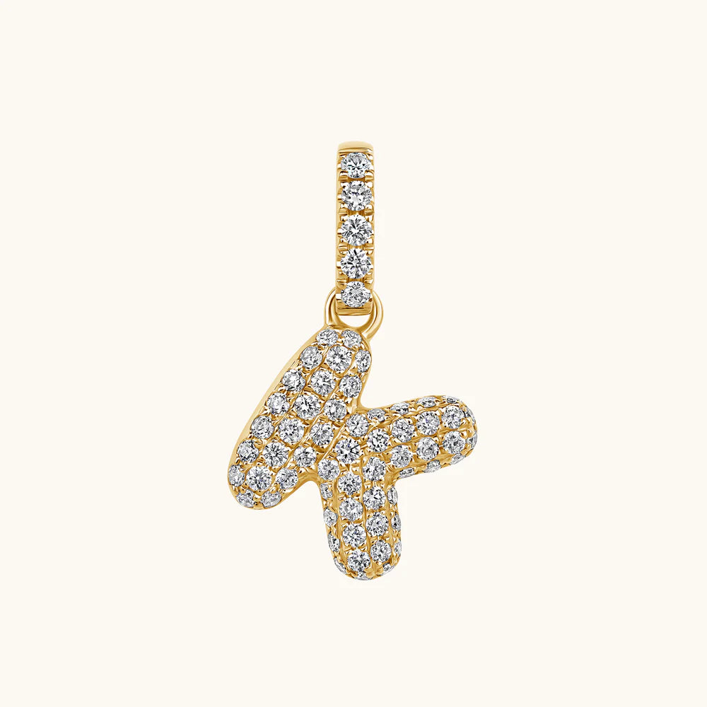 Bubble Initial Diamond Charm