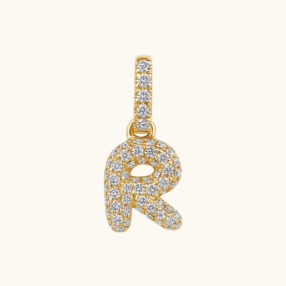 Bubble Initial Diamond Charm