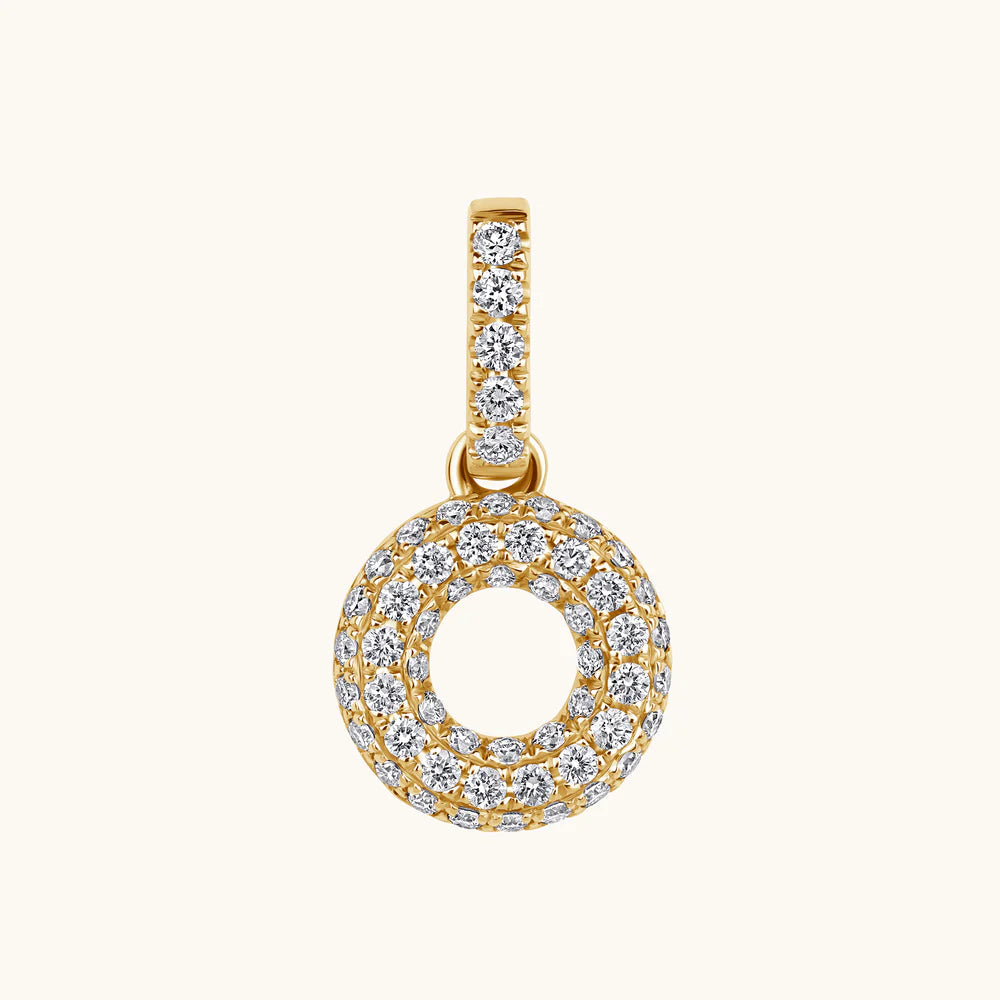 Bubble Initial Diamond Charm