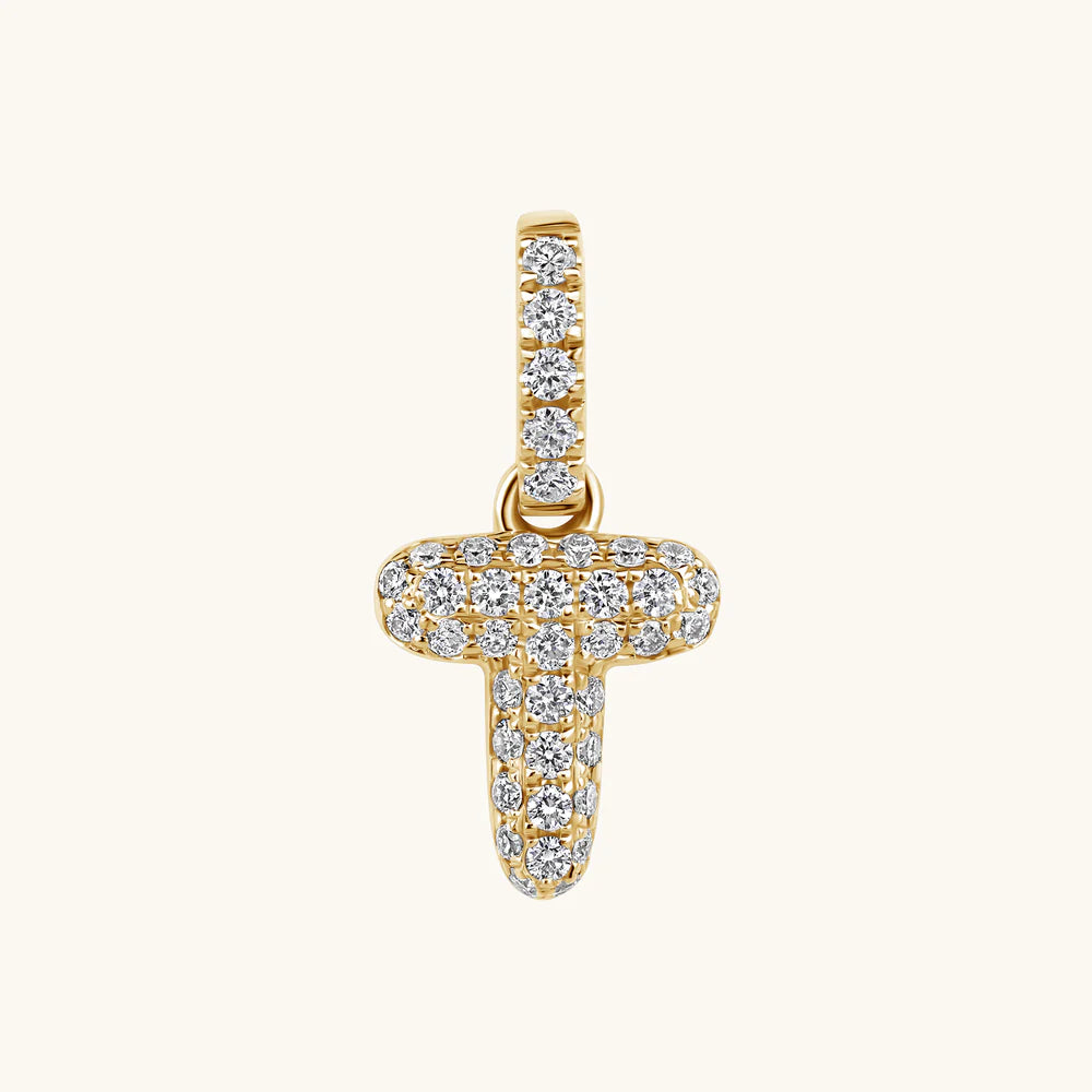 Bubble Initial Diamond Charm