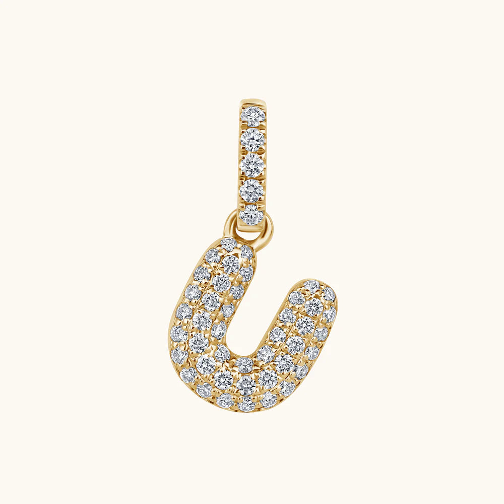 Bubble Initial Diamond Charm