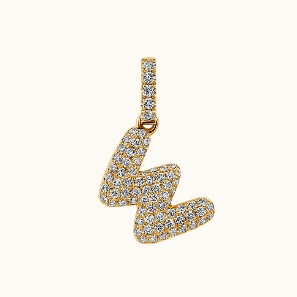 Bubble Initial Diamond Charm