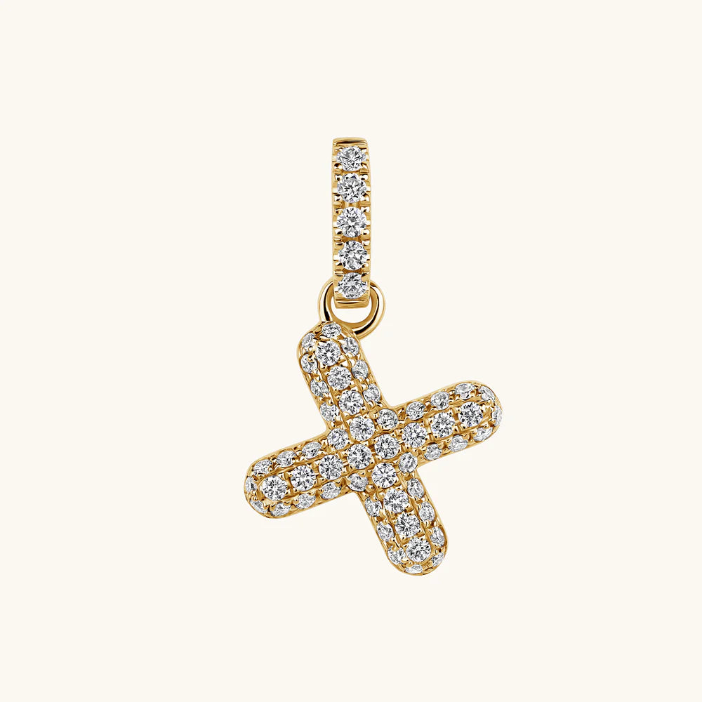 Bubble Initial Diamond Charm