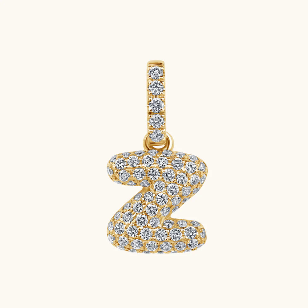 Bubble Initial Diamond Charm